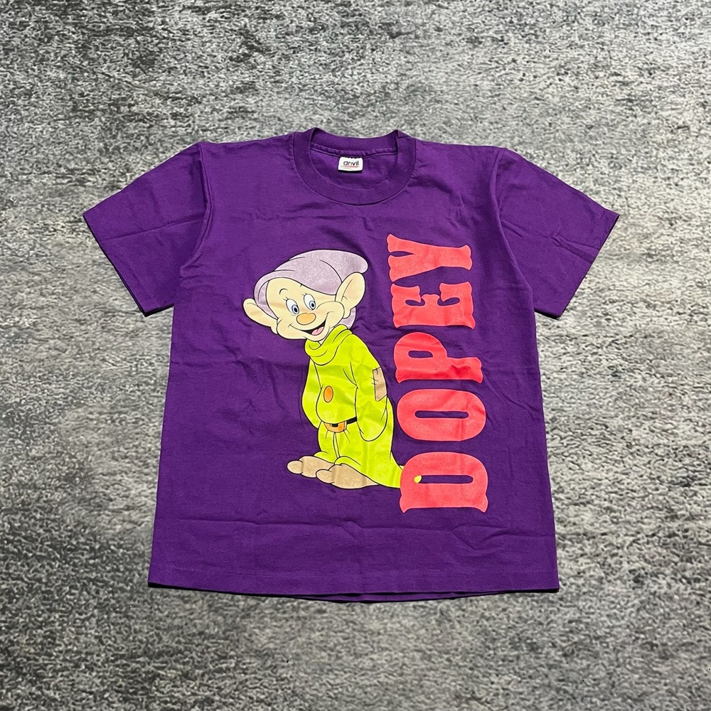Vintage 90s Snow White Dopey Disney T Shirt Mens Medium Purple Made In USA